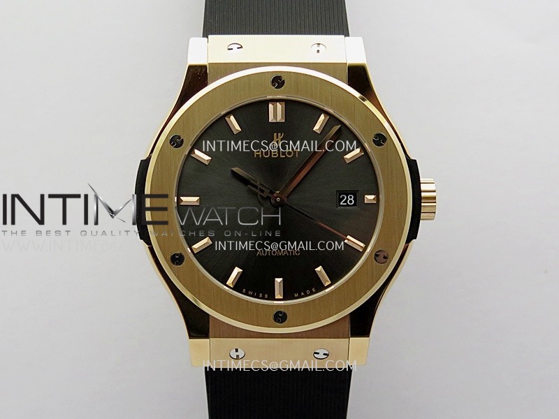 Classic Fusion 42mm RG JJZF 1:1 Best Edition Gray Dial On Black Rubber Strap Classic Fusion 42mm RG JJZF 1:1 Best Edition Gray Dial On Black Rubber Strap