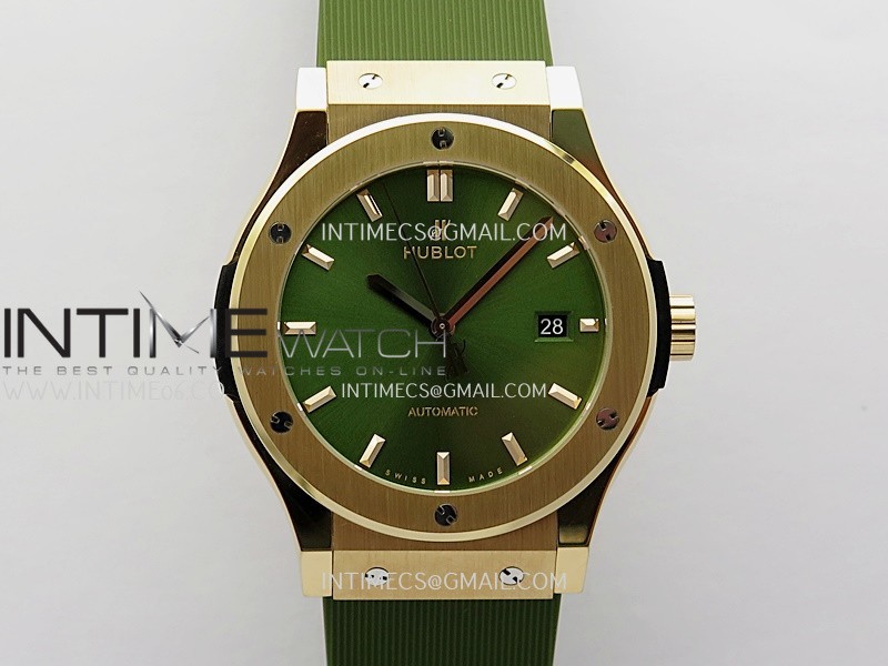 Classic Fusion 42mm RG JJZF 1:1 Best Edition Green Dial On Green Rubber Strap Classic Fusion 42mm RG JJZF 1:1 Best Edition Green Dial On Green Rubber Strap