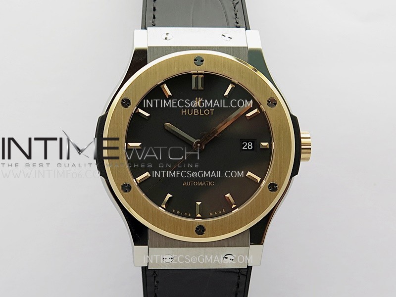 Classic Fusion 42mm Titanium/RG JJZF 1:1 Best Edition Black Dial On Black Gummy Strap Classic Fusion 42mm Titanium/RG JJZF 1:1 Best Edition Black Dial On Black Gummy Strap