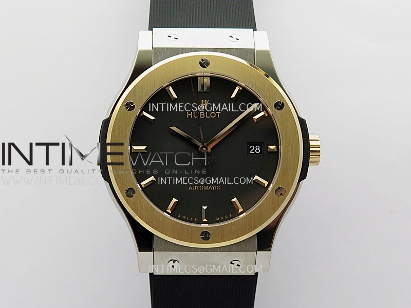 Classic Fusion 42mm Titanium/RG JJZF 1:1 Best Edition Black Dial On Black Rubber Strap Classic Fusion 42mm Titanium/RG JJZF 1:1 Best Edition Black Dial On Black Rubber Strap