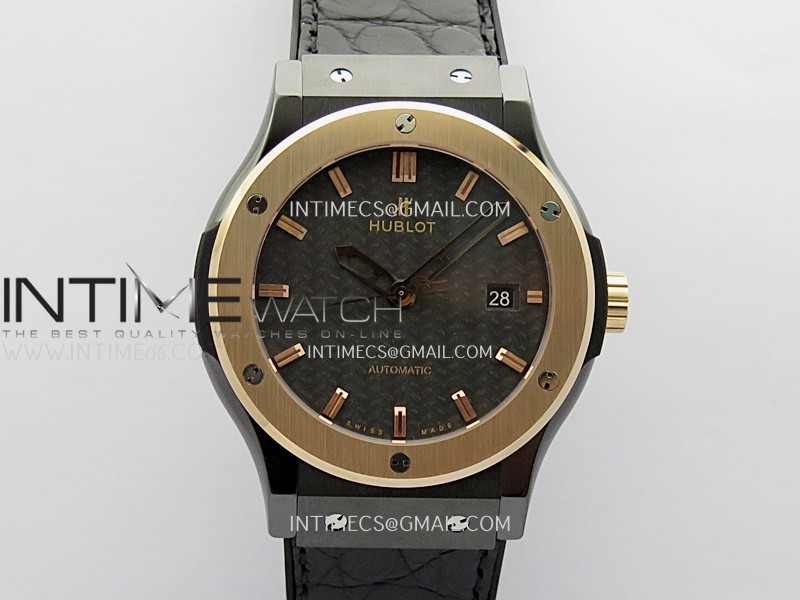 Classic Fusion 42mm Ceramic/RG JJZF 1:1 Best Edition Black Carbon Dial On Black Gummy Strap Classic Fusion 42mm Ceramic/RG JJZF 1:1 Best Edition Black Carbon Dial On Black Gummy Strap
