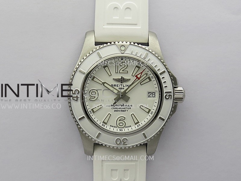 SuperOcean Automatic 36mm TF 1:1 Best Edition White Dial On White Rubber Strap A2824 SuperOcean Automatic 36mm TF 1:1 Best Edition White Dial On White Rubber Strap A2824