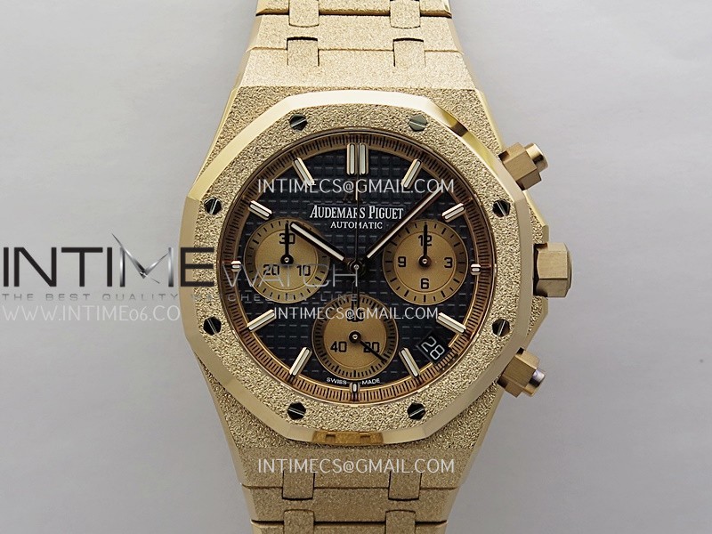 Royal Oak Chrono 26240OR Frosted RG APSF 1:1 Best Edition Blue Dial RG Subdial On Frosted RG Bracelet SA4401 Super Clone Royal Oak Chrono 26240OR Frosted RG APSF 1:1 Best Edition Blue Dial RG Subdial On Frosted RG Bracelet SA4401 Super Clone