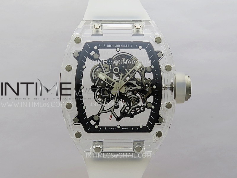 RM055 Transparent Black Inner Sonic Best Edition Skeleton Dial On Transparent Rubber Strap RMUL2 Super Clone RM055 Transparent Black Inner Sonic Best Edition Skeleton Dial On Transparent Rubber Strap RMUL2 Super Clone