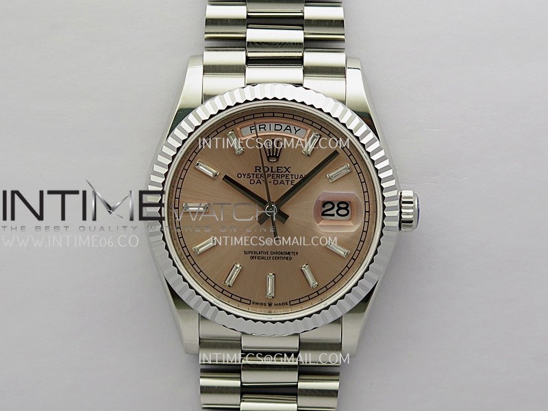 Day Date 128239 36mm KF 1:1 Best Edition Pink Dial T Diamond Marker On President Bracelet A2836 (Gain Weight) Day Date 128239 36mm KF 1:1 Best Edition Pink Dial T Diamond Marker On President Bracelet A2836 (Gain Weight)