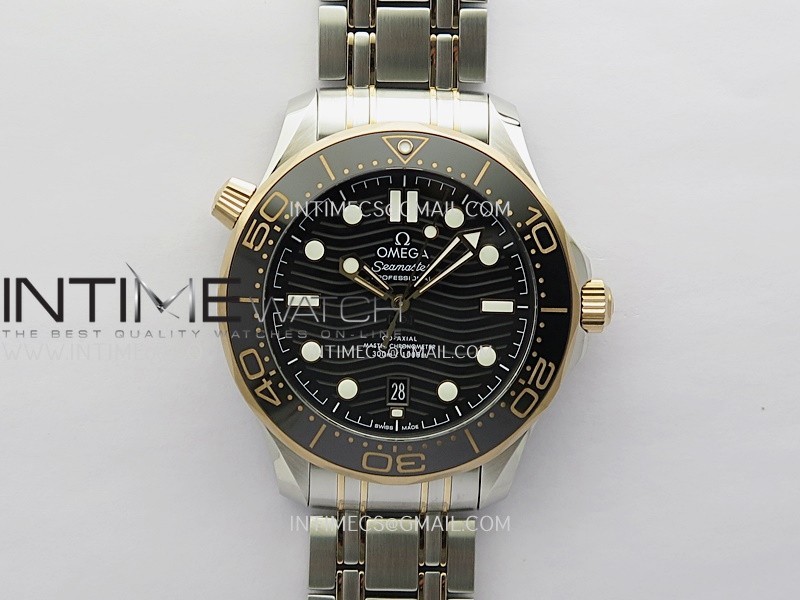 Seamaster Diver 300M Black Ceramic Bezel SS/RG V4 VSF 1:1 Best Edition Green Dial On SS/RG Bracelet Super Clone Asian 8800 Seamaster Diver 300M Black Ceramic Bezel SS/RG V4 VSF 1:1 Best Edition Green Dial On SS/RG Bracelet Super Clone Asian 8800
