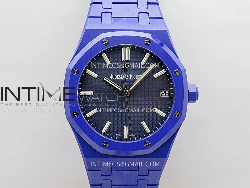 Royal Oak 15500 Blue Ceramic APSF 1:1 Best Edition Blue Dial On Blue Ceramic Bracelet SA4302 Super Clone Royal Oak 15500 Blue Ceramic APSF 1:1 Best Edition Blue Dial On Blue Ceramic Bracelet SA4302 Super Clone
