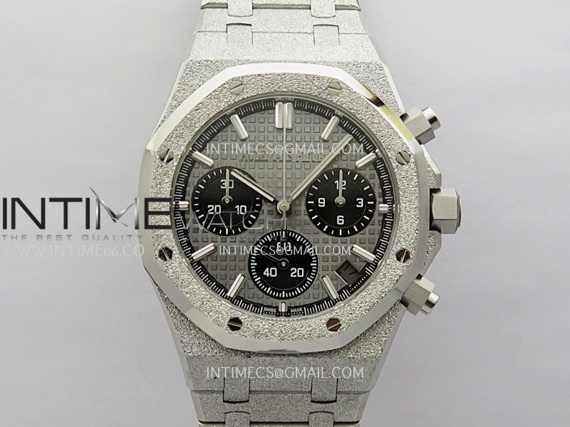 Royal Oak Chrono 26240 Frosted SS APSF 1:1 Best Edition Gray/Black Dial On Bracelet SA4401 Super Clone Royal Oak Chrono 26240 Frosted SS APSF 1:1 Best Edition Gray/Black Dial On Bracelet SA4401 Super Clone