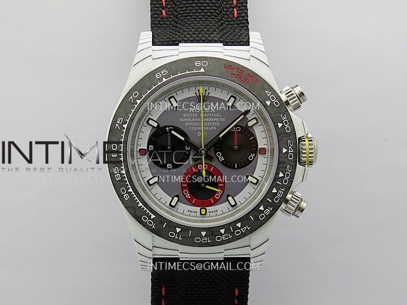 Daytona DIW White Carbon DIWF Best Edition Gray Dial Black Subdial On Black Nylon Strap A4801 Daytona DIW White Carbon DIWF Best Edition Gray Dial Black Subdial On Black Nylon Strap A4801