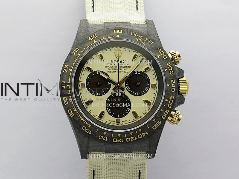 Daytona DIW Black Carbon DIWF Best Edition Cream Dial On Cream Nylon Strap A4801 Daytona DIW Black Carbon DIWF Best Edition Cream Dial On Cream Nylon Strap A4801