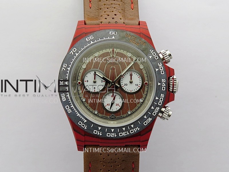 Daytona DIW Red Carbon DIWF Best Edition Brown Dial On Brown Leather Strap A4801 Daytona DIW Red Carbon DIWF Best Edition Brown Dial On Brown Leather Strap A4801