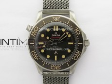 Seamaster 300 "No Time to Die" Titanium V7 VSF 1:1 Best Edition On Titanium Mesh Bracelet SA8806 Super Clone (Free Nato)