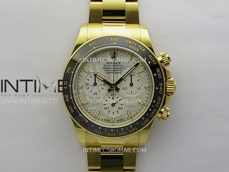 Daytona Cosmograph Ceramic Bezel YG PPMF Best Edition Meteorite Dial On YG Bracelet A4132 Daytona Cosmograph Ceramic Bezel YG PPMF Best Edition Meteorite Dial On YG Bracelet A4132