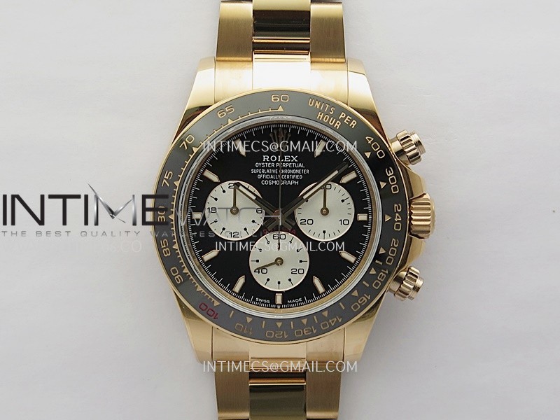 Daytona 126528 Le Mans RG Gain Weight QF 1:1 Best Edition Black Dial On RG Bracelet SH4132