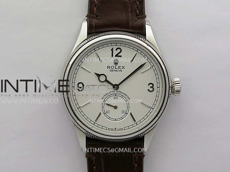 Perpetual 1908 52509 39mm SS ESF White Dial On Brown Leather Strap A7140 Perpetual 1908 52509 39mm SS ESF White Dial On Brown Leather Strap A7140