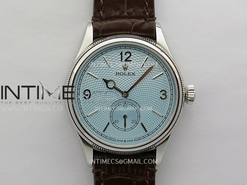 Perpetual 1908 52506 39mm SS ESF Ice Blue Dial On Brown Leather Strap A7140 Perpetual 1908 52506 39mm SS ESF Ice Blue Dial On Brown Leather Strap A7140