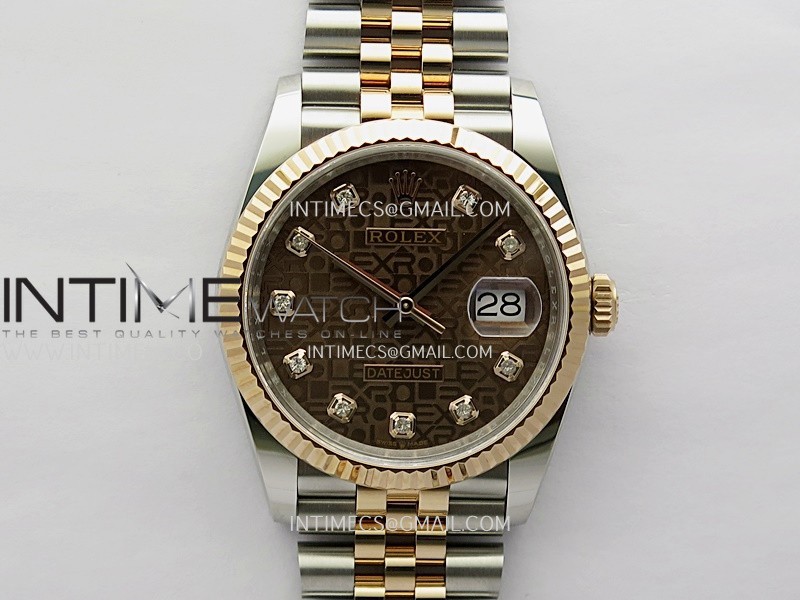 DateJust 126233 36mm 904L SS/RG ONE Factory 1:1 Best Edition Brown Jubilee Dial Diamond Marker On Jubilee Bracelet DD3235