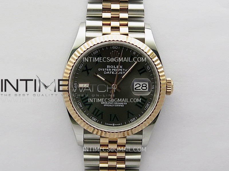 DateJust 126233 36mm 904L SS/RG ONE Factory 1:1 Best Edition Gray Dial Roman Marker On Jubilee Bracelet DD3235