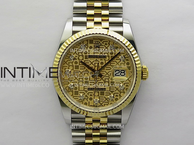 DateJust 126233 36mm 904L SS/YG ONE Factory 1:1 Best Edition Gold Jubilee Dial Diamond Marker On Jubilee Bracelet DD3235