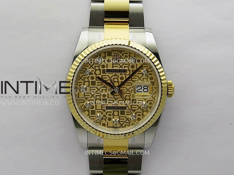 DateJust 126233 36mm 904L SS/YG ONE Factory 1:1 Best Edition Gold Jubilee Dial Diamond Marker On Oyster Bracelet DD3235