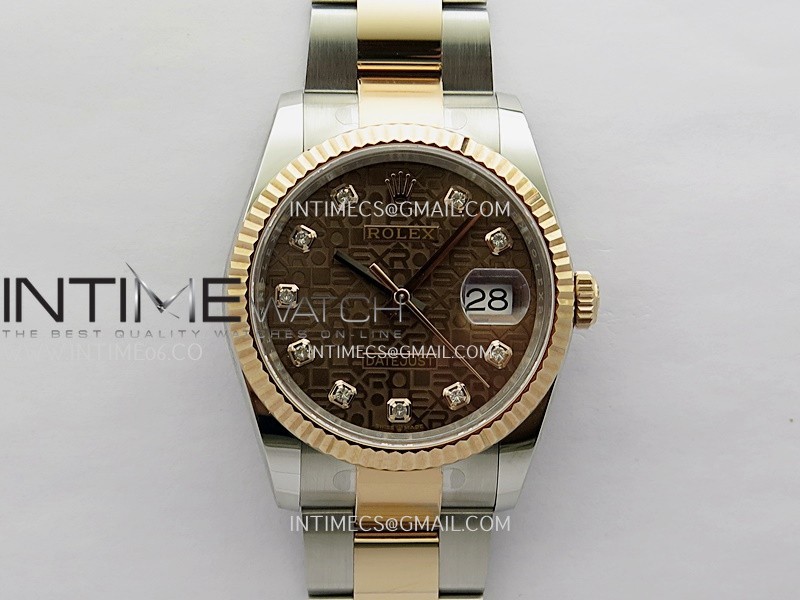 DateJust 126233 36mm 904L SS/RG ONE Factory 1:1 Best Edition Brown Jubilee Dial Diamond Marker On Oyster Bracelet DD3235