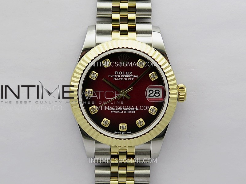 DateJust 31mm 904L SS/YG GMF Best Edition Red Ombre Dial On 904L SS/YG Jubilee Bracelet A2824 DateJust 31mm 904L SS/YG GMF Best Edition Red Ombre Dial On 904L SS/YG Jubilee Bracelet A2824