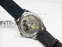 Portuguese Tourbillon SS AXF White Dial Gold Numbers moonphase on Brown Leather Strap