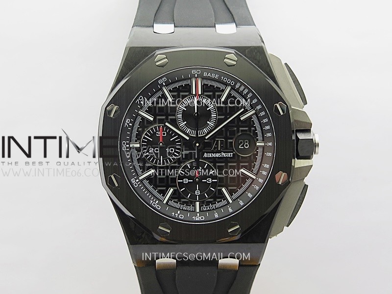 Royal Oak Offshore 44mm Real Carbon APJF 1:1 Best Edition Black Dial on Black Rubber Strap A3126 Royal Oak Offshore 44mm Real Carbon APJF 1:1 Best Edition Black Dial on Black Rubber Strap A3126