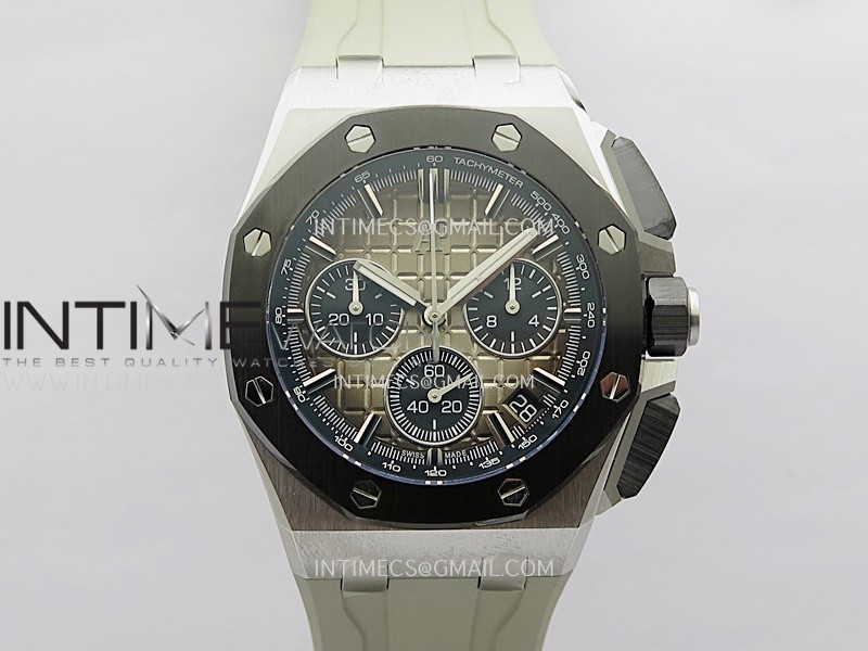 Royal Oak Offshore 43mm 26420SO Ceramic Bezel RG APSF 1:1 Best Edition Light Brown Dial On Black Rubber Strap SA4401 Super Clone Royal Oak Offshore 43mm 26420SO Ceramic Bezel RG APSF 1:1 Best Edition Light Brown Dial On Black Rubber Strap SA4401 Super Clone