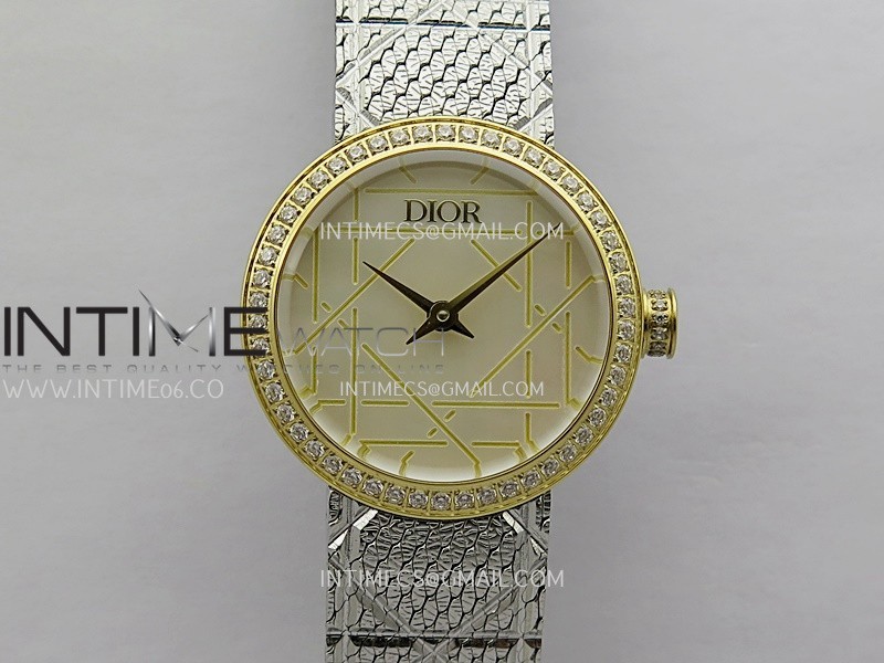 La D de Dior Satine 25mm Diamond Bezel SS/YG 8848F 1:1 Best Edition White MOP Dial On SS bracelet Swiss Quartz La D de Dior Satine 25mm Diamond Bezel SS/YG 8848F 1:1 Best Edition White MOP Dial On SS bracelet Swiss Quartz