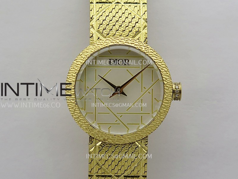 La D de Dior Satine 25mm YG 8848F 1:1 Best Edition White MOP Dial On YG bracelet Swiss Quartz La D de Dior Satine 25mm YG 8848F 1:1 Best Edition White MOP Dial On YG bracelet Swiss Quartz