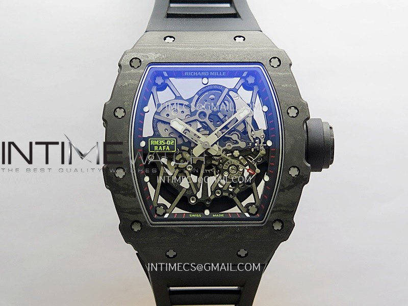 RM035-02 Real Black NTPT ZF 1:1 Best Edition Skeleton Dial On Black Rubber Strap Real Super Clone RMAL1 V7 RM035-02 Real Black NTPT ZF 1:1 Best Edition Skeleton Dial On Black Rubber Strap Real Super Clone RMAL1 V7