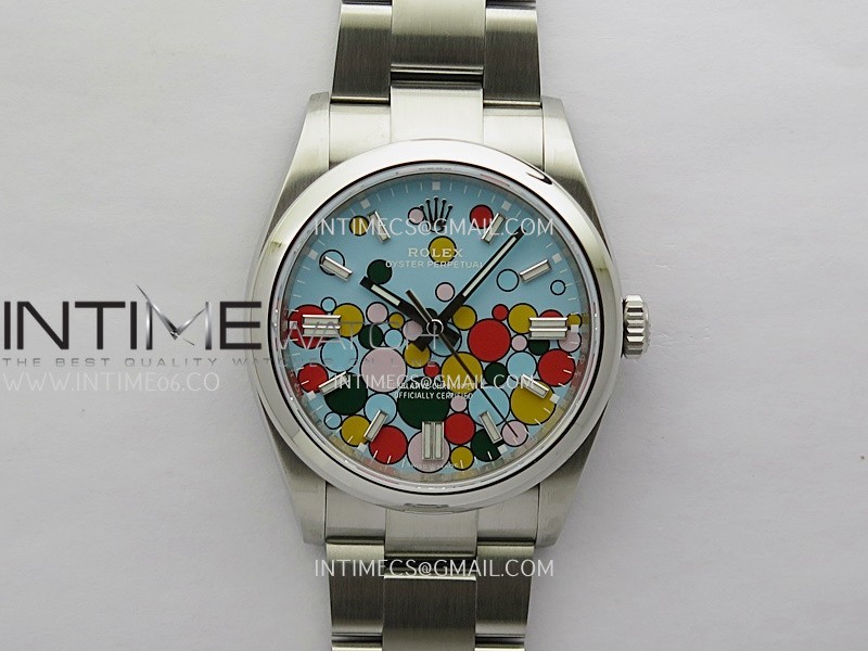 Oyster Perpetual 36mm 126000 904L VSF 1:1 Best Edition Turquoise Blue Celebration Motif Dial On SS Bracelet VS3230