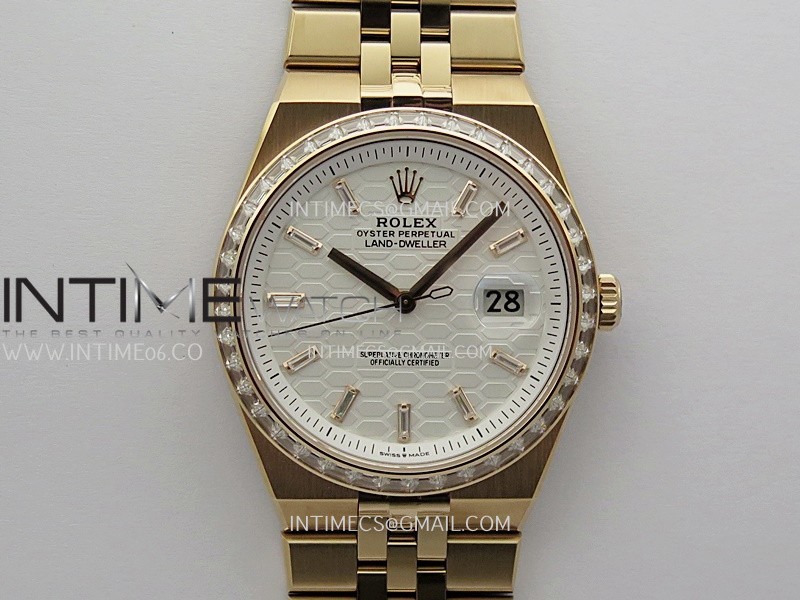 Land Dweller 127385 Diamond Bezel RG ESF White Dial T Diamond Marker On RG Bracelet A7135 Land Dweller 127385 Diamond Bezel RG ESF White Dial T Diamond Marker On RG Bracelet A7135