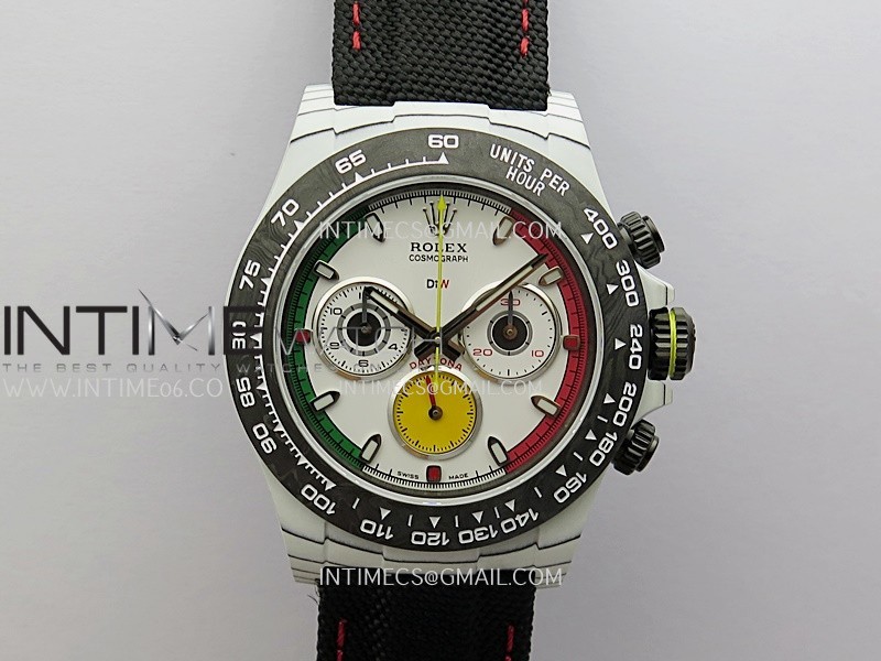 Daytona DIW Porsche 911 S/T White Carbon SONIC 1:1 Best Edition White Dial on Black Nylon Strap SA4130 Daytona DIW Porsche 911 S/T White Carbon SONIC 1:1 Best Edition White Dial on Black Nylon Strap SA4130