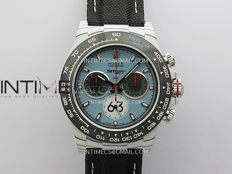 Daytona DIW Porsche 911 S/T White Carbon SONIC 1:1 Best Edition Blue Dial on Black Nylon Strap SA4130 Daytona DIW Porsche 911 S/T White Carbon SONIC 1:1 Best Edition Blue Dial on Black Nylon Strap SA4130