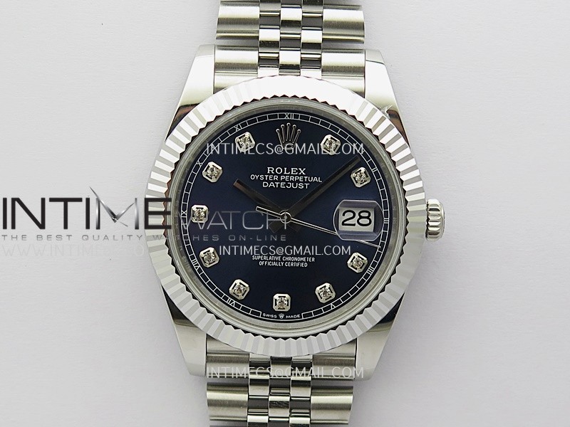 DateJust 41mm 126334 904 SS QF V2 1:1 Best Edition Blue Dial Diamond Marker On Jubilee Bracelet DD3235