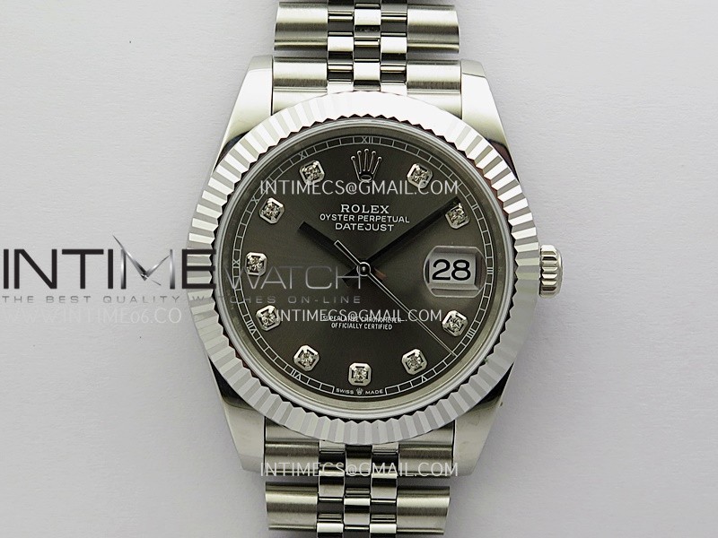 DateJust 41mm 126334 904 SS QF V2 1:1 Best Edition Rhodium Dial Diamond Marker On Jubilee Bracelet DD3235