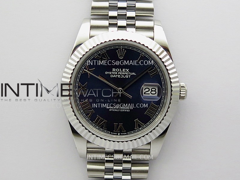 DateJust 41mm 126334 904 SS QF V2 1:1 Best Edition Blue Dial Roman Markers On Jubilee Bracelet DD3235