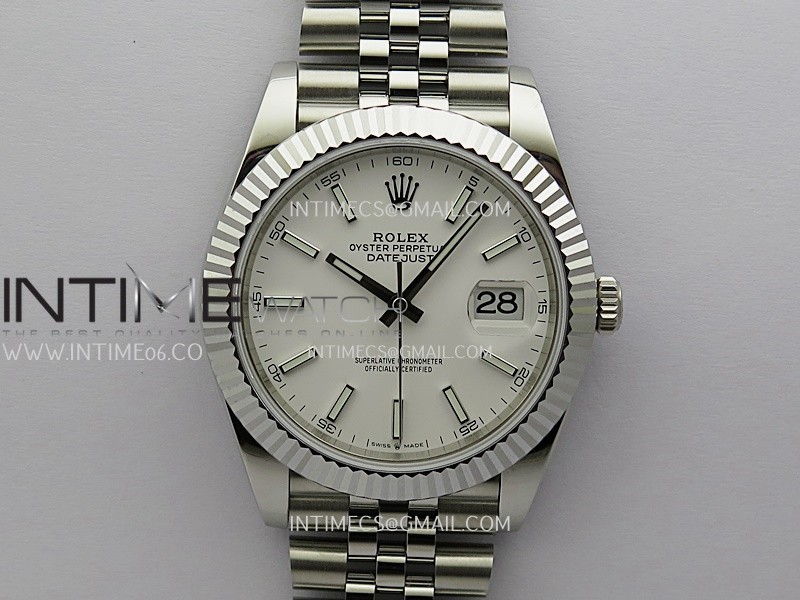 DateJust 41mm 126334 904 SS QF V2 1:1 Best Edition White Dial Stick Marker On Jubilee Bracelet DD3235