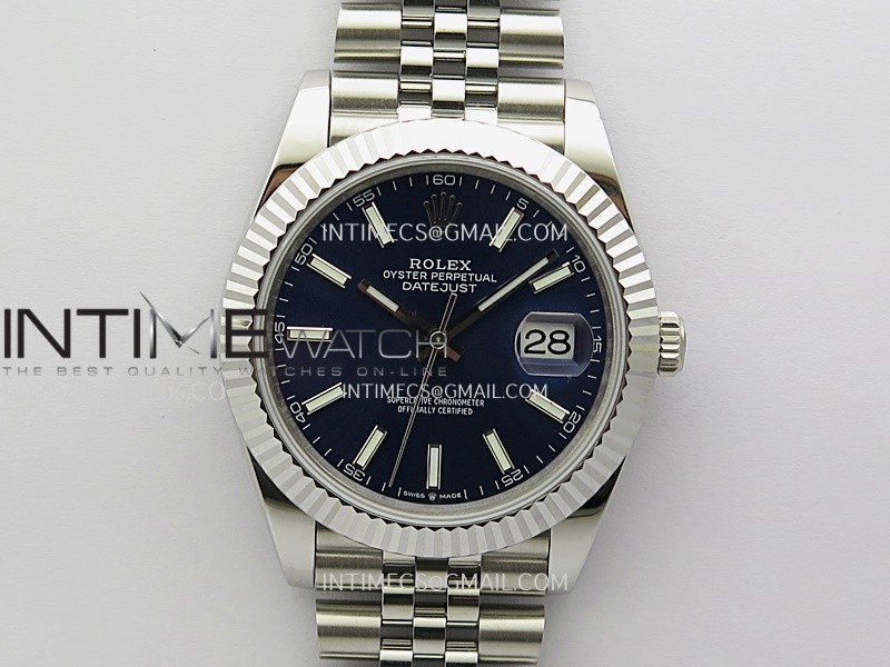 DateJust 41mm 126334 904 SS QF V2 1:1 Best Edition Blue Dial Stick Marker On Jubilee Bracelet DD3235