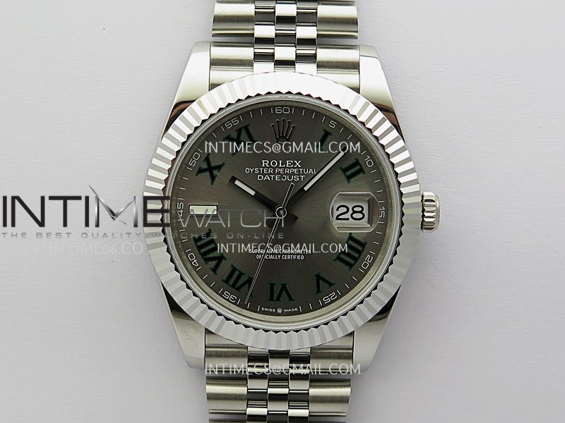 DateJust 41mm 126334 904 SS QF V2 1:1 Best Edition Gray Dial Roman Markers On Jubilee Bracelet DD3235