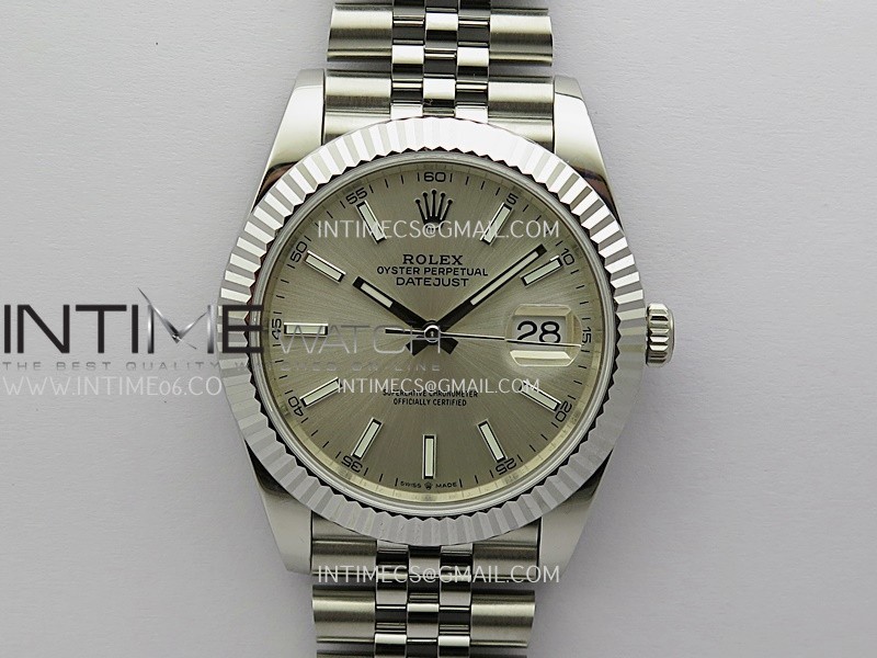 DateJust 41mm 126334 904 SS QF V2 1:1 Best Edition Silver Dial Stick Marker On Jubilee Bracelet DD3235