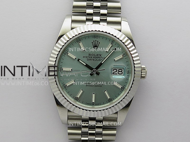 DateJust 41mm 126334 904 SS QF V2 1:1 Best Edition Ice Blue Dial Stick Marker On Jubilee Bracelet DD3235