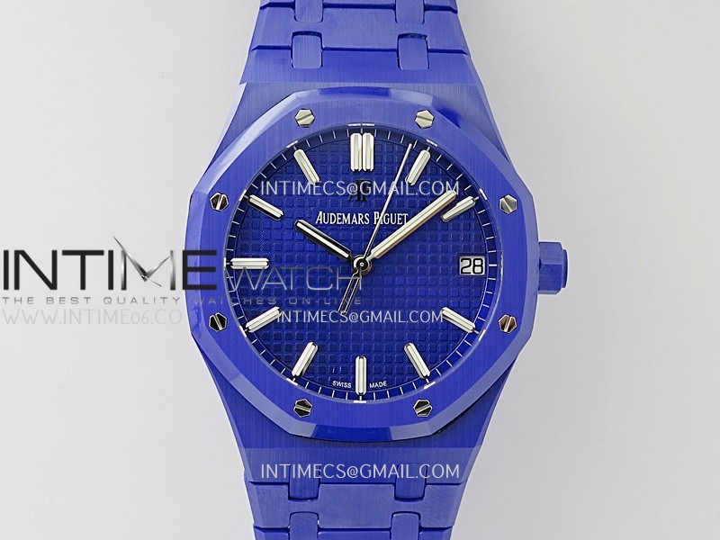 Royal Oak 15500 Blue Ceramic APSF 1:1 Best Edition Vibrant Blue Dial On Blue Ceramic Bracelet SA4302 Super Clone Royal Oak 15500 Blue Ceramic APSF 1:1 Best Edition Vibrant Blue Dial On Blue Ceramic Bracelet SA4302 Super Clone