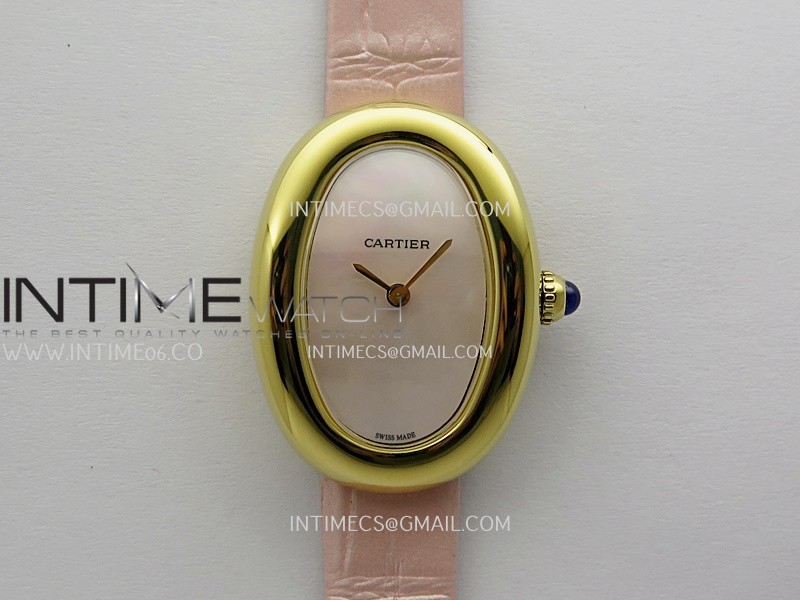 Baignoire Watch YG AF 1:1 Best Edition Pink MOP Dial On Pink Croco Strap RONDA Quartz