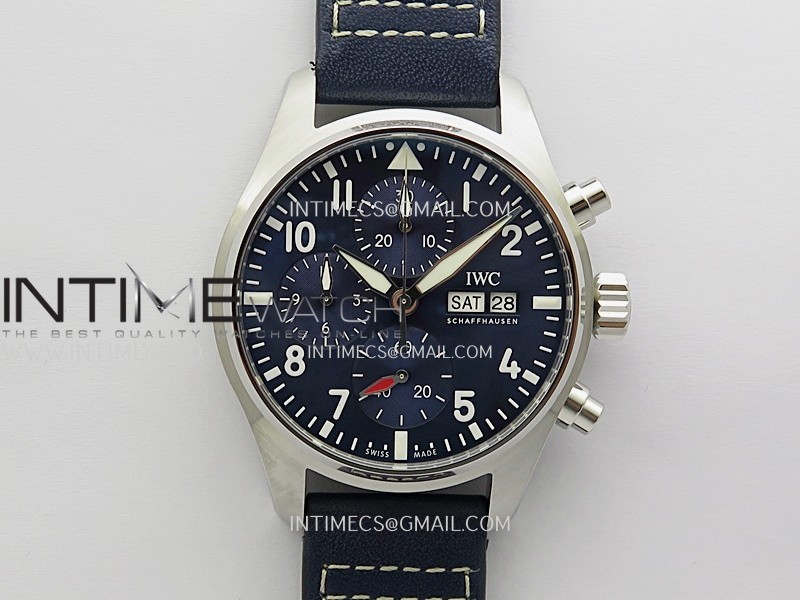 Pilot Watch IW388111 SS APSF 1:1 Best Edition Blue Dial On Blue Leather Strap A69385