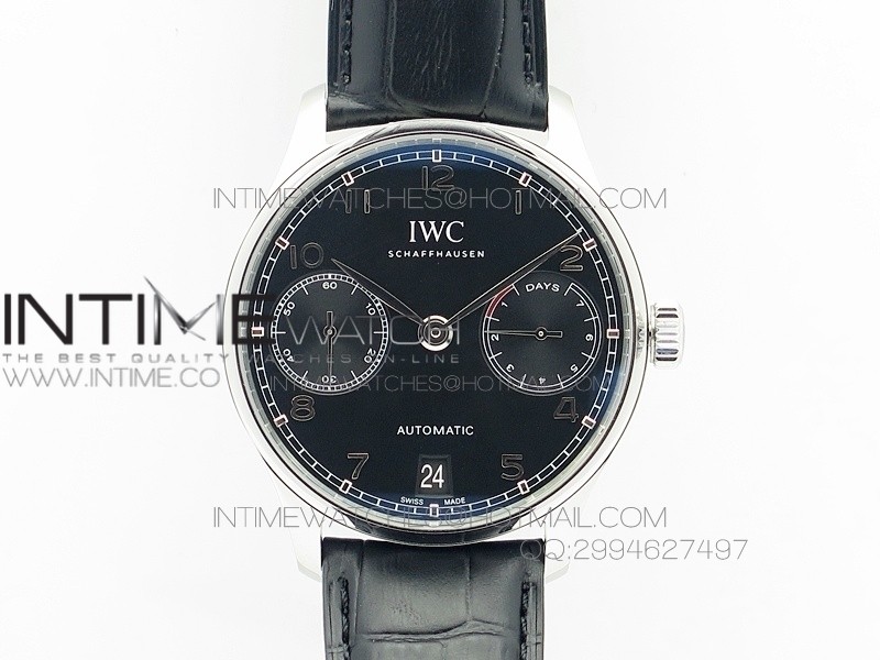 PORTUGUESE REAL PR IW500109 V4 ZF 1:1 BEST EDITION ON BLACK LEATHER STRAP A52010