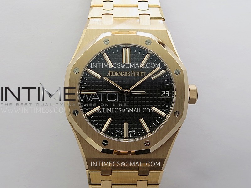 Royal Oak 15510 Gain Weight RG DDF 1:1 Best Edition Black Dial On RG Bracelet Super Clone DD4302