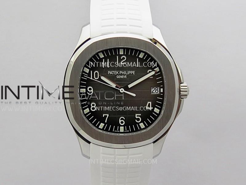 Aquanaut 5167 SS DDF 1:1 Best Edition Black Dial On White Strap Super Clone DD330 Aquanaut 5167 SS DDF 1:1 Best Edition Black Dial On White Strap Super Clone DD330